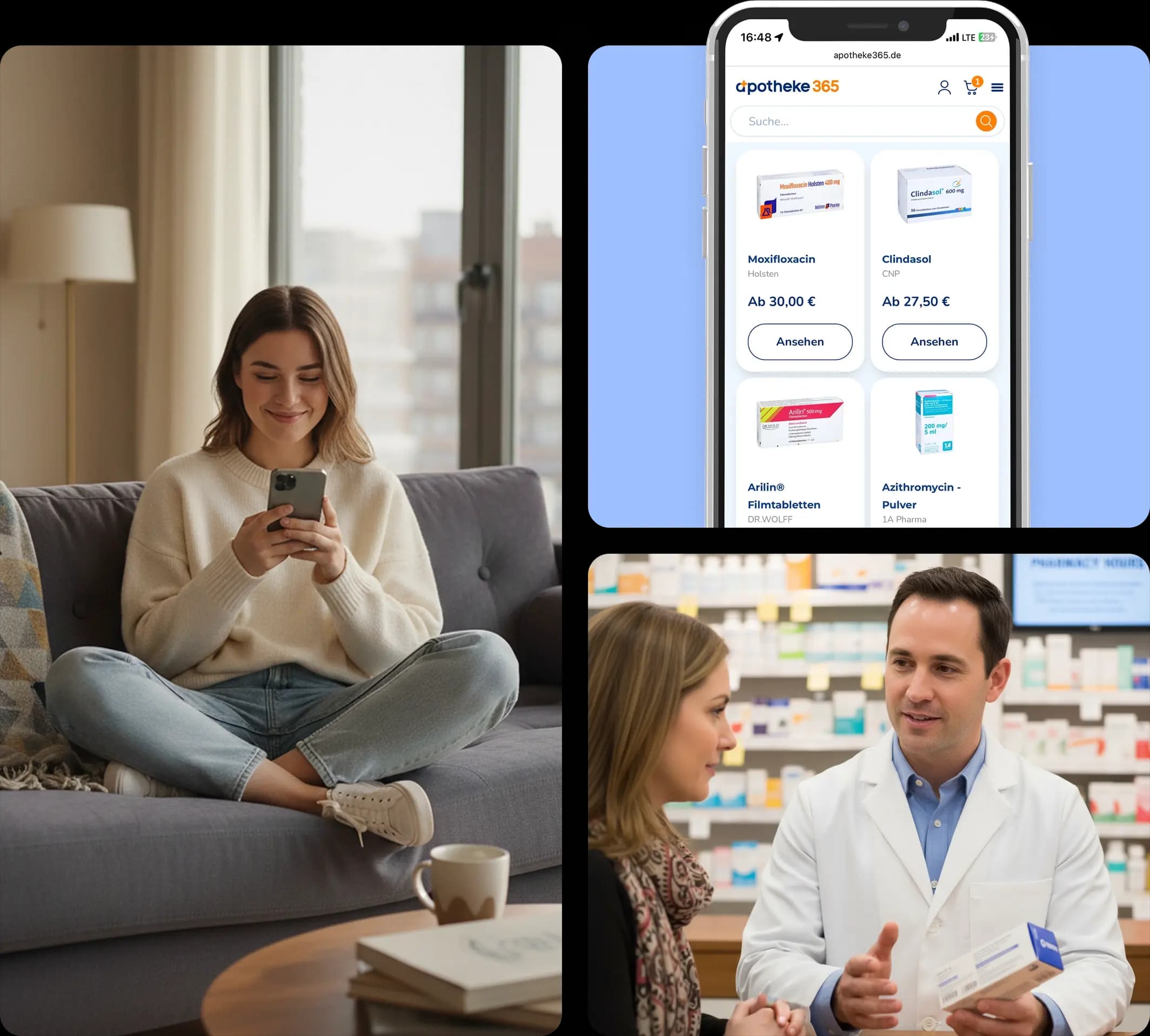 Patiënt gebruikt de Apo365-app